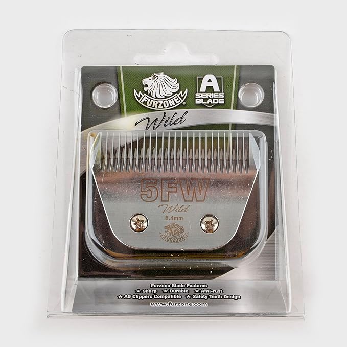 FURZONE Detachable Blade - Size 5FW Wide Blade 1/4", Made of Extra Durable Japanese Steel, Compatible with Most Andis, Oster, Wahl A5 Clippers