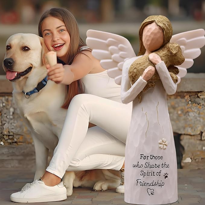 Friendship Gifts for Women, Pet Memorial Gifts for Dogs, Dog Memorial Gift for Loss of Dog,Sympathy Gift, Sculpted Hand-Painted Figure