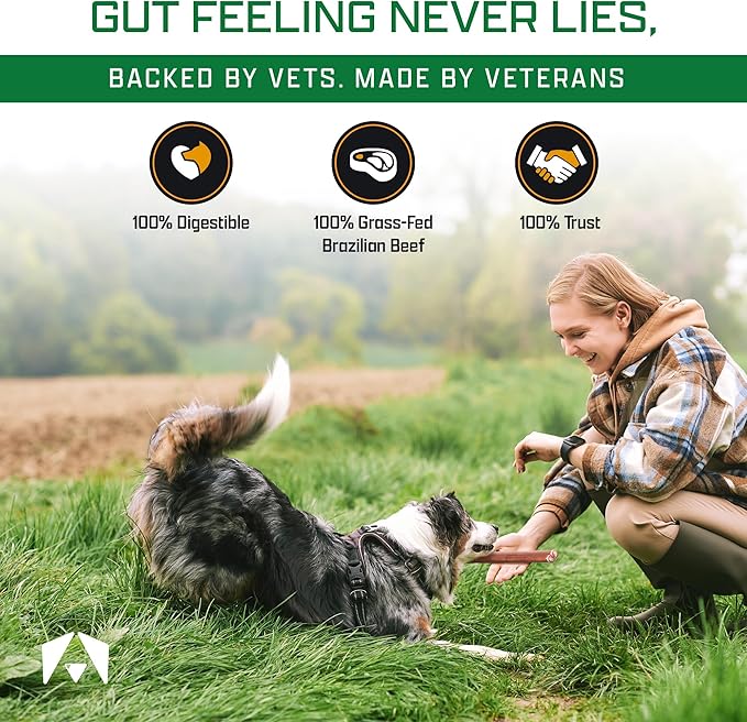 INVIROX Bully Sticks for Medium Dogs 100% Natural Grass-Fed Beef Chews, Single Ingredient Dog Treats, 6' Odor-Free 5 Pack Bully Sticks for Large Dogs, Consistent Thickness, Puppy Mighty Protein