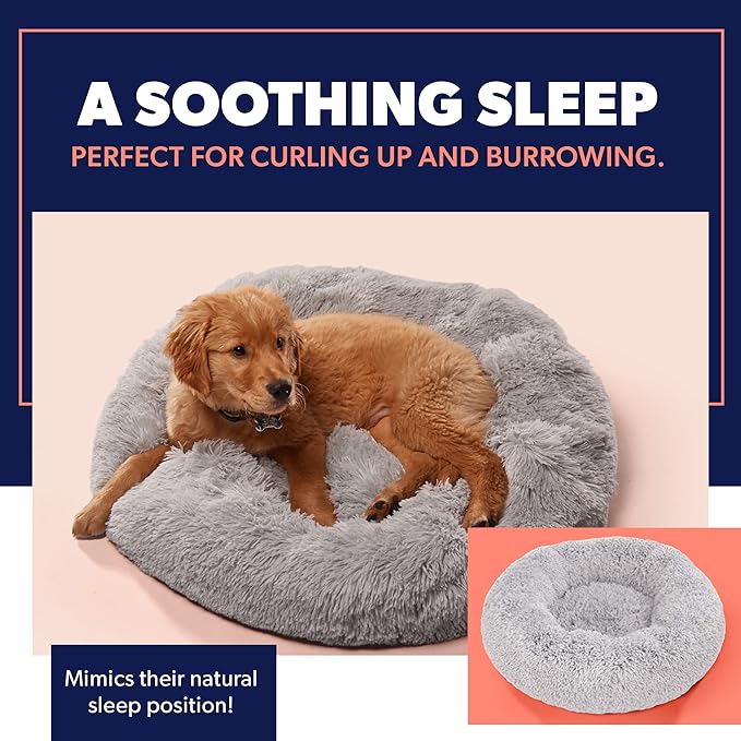 Active Pets Medium Dog Bed, Calming Orthopedic Pet Bedding for Anxiety Relief, Joint Support & Comfort, Washable Dog Furniture, Med 45lbs, Dark Grey