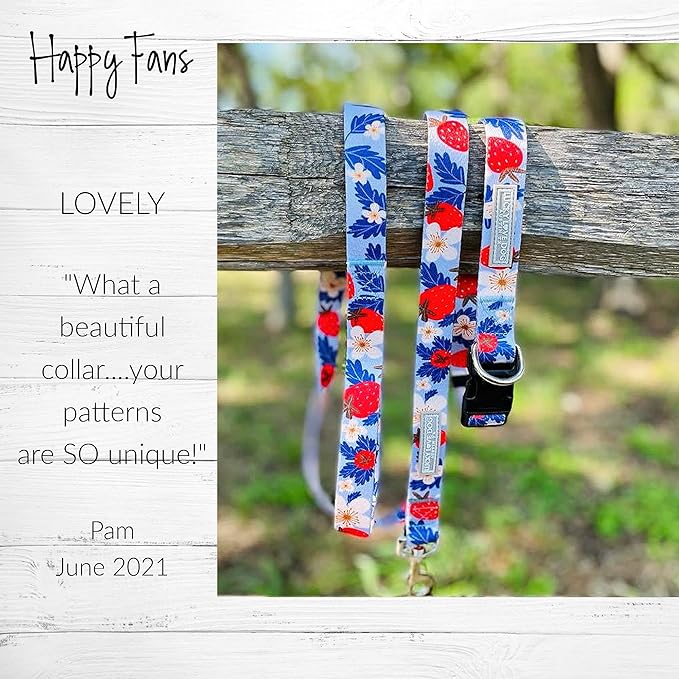 Lucky Love Dog - Adjustable Dog Collar with Easy Click Buckle for Small to Large Ones, Durable, & Comfortable for Male & Female Dogs, Pet Collar for Puppies & Adult Dogs - Sweet Berry, Medium