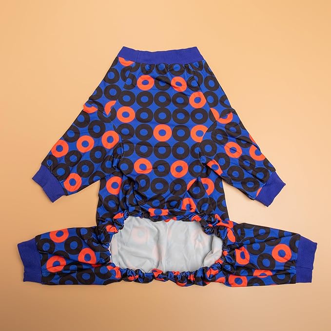 LovinPet Pet Pjs for Large Dogs Anti Licking Anxiety Calming Big Dog Pajamas, Lightweight Stretchy Fabric, Ring Print, Jammies for Large Dogs, Pitbull Party Clothes, Big Dog Costume,XL