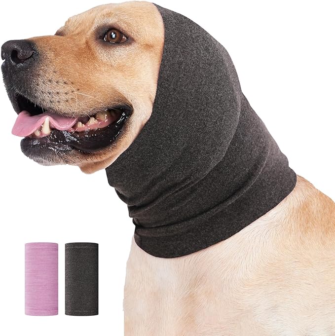Nanaki Dog Head Cover Quiet Dog Headband No Shake Ear Wrap Anxiety Relief & Calming, Hood for Pets, Pet Ear Protector Doggy Calming Hoodie Cover Muffs for Noise Protection Grooming Bathing 4th of July