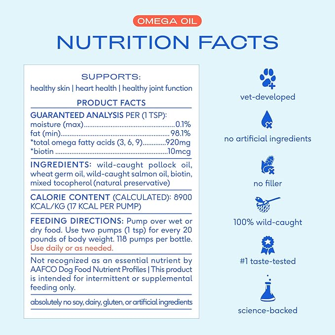 Native Pet Dog Vitamins & Supplements - 11-in-1 Vitamin Powder for Dog Food Topper (60 Scoops) & Omega 3 Fish Oil for Dogs & Cats - Promotes Healthy Skin, Shiny Coat, & Strong Joints (8 Oz)