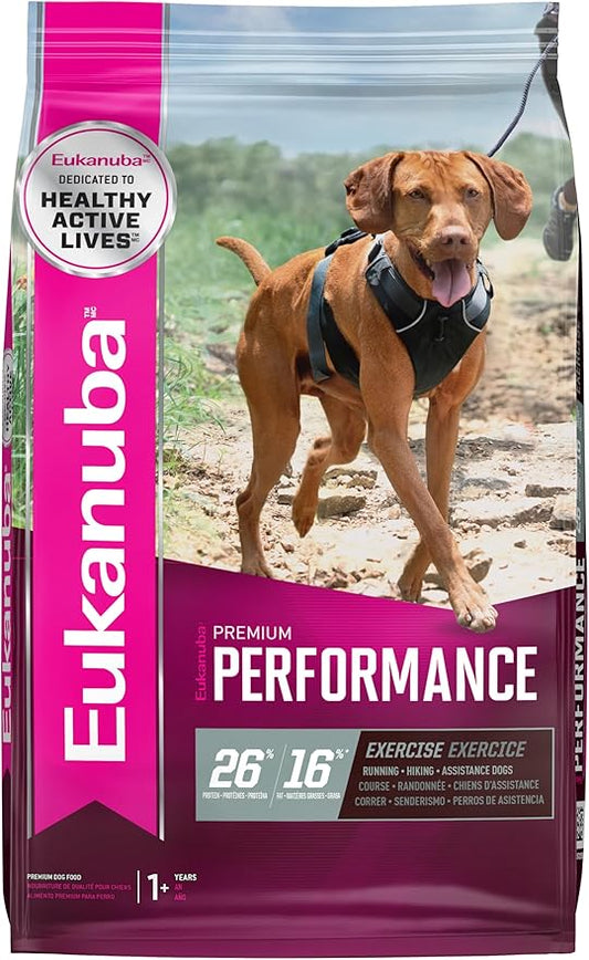 EUKANUBA Adult Premium Performance 26/16 Exercise Dry Dog Food, 40 lb Bag
