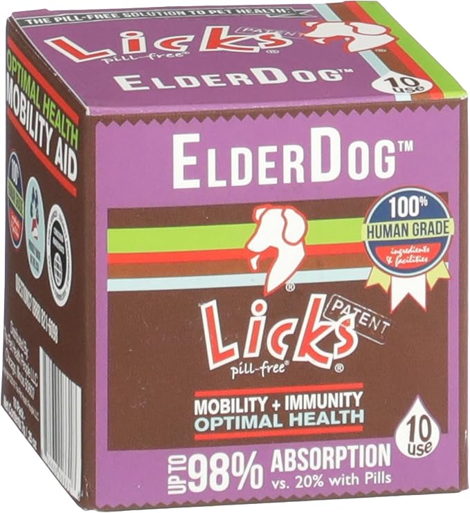 Licks - ElderDog - Senior Dog Vitamins and Supplements - LiquiPaks - 10 Use
