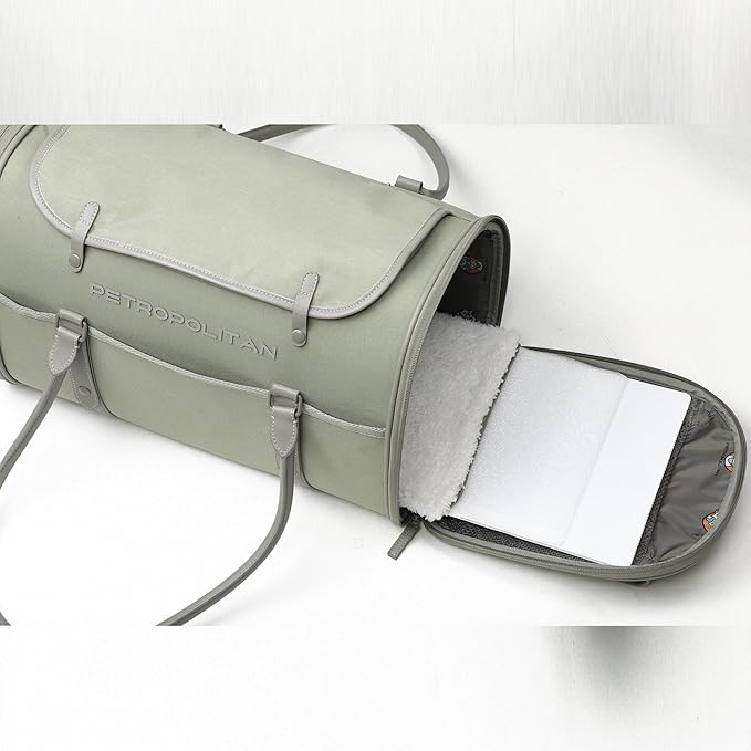 Soft-Sided Pet Carrier for Cats and Small Dogs – Stylish, Airline-Approved Travel Bag with Mesh Ventilation, Collapsible, Removable Pad and Safety Leash, Fits up to 16 lb