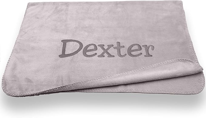 Custom Catch Personalized Dog Blanket - Gray or Beige - Large