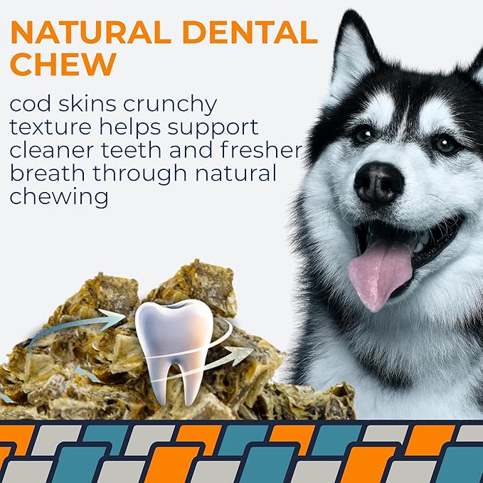 Momentum Carnivore Nutrition Cod Fingers Dog Treats – Single Ingredient Icelandic Cod Skin – Natural Dental Support, High-Protein Fish Chews– Healthy Dog & Cat Treats – 4 oz Bag