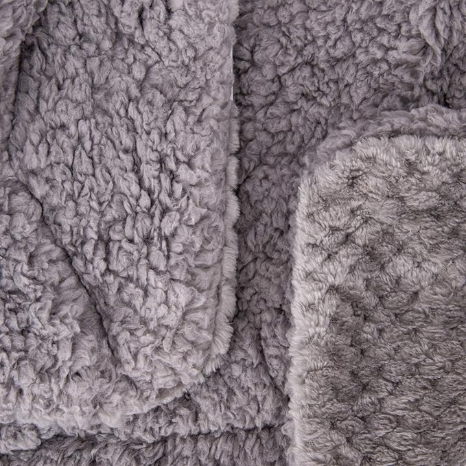 DG-Flint Gray Plush Fleece Receiving Blanket for Dog, Cat, Couch, Sofa, Travel and Outdoor, Camping (32" x 40")