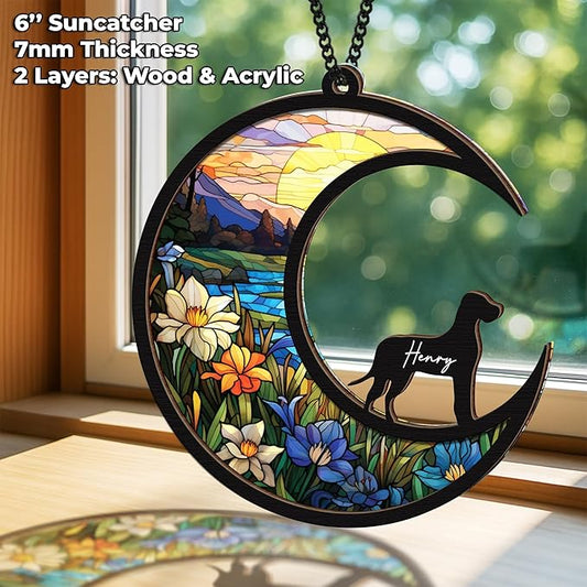 6'' Great Dane Memorial Suncatcher, Personalized Name, Pet Ornament Window Car Hanging, Sympathy Gift for Loss of Pet, Passed Away Remembrance Gift for Dog Lovers 09-SS1
