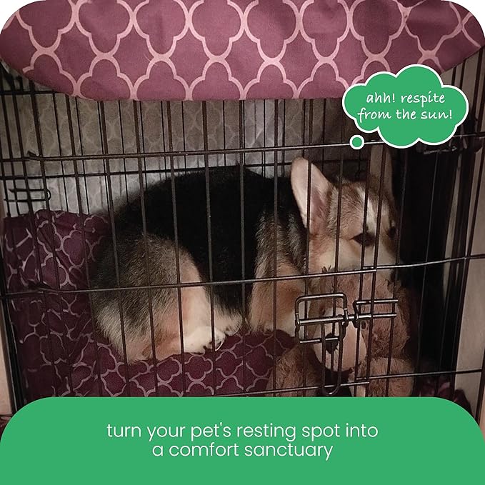 Molly Mutt Royals Dog Crate Cover, 100% Cotton Canvas Cover with 2 Roll-Up Panels, Ideal for Dog or Cat Crate, Durable, Washable, and Free of Harmful Chemicals, 42" x 28" x 31"