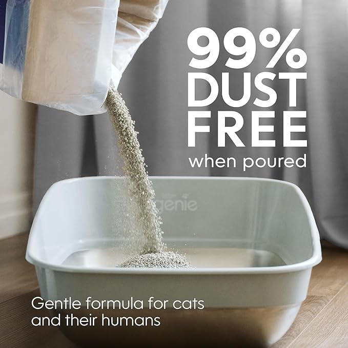 Litter Genie Light Unscented Clumping Cat Litter, 18.5 lbs | Lightweight 20% Lighter Natural Clay | Fast-Clumping, Odor Control, Dust-Free