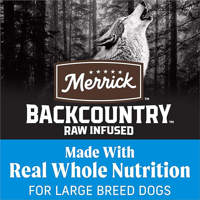 Merrick Backcountry Grain Free Dry Adult Dog Food, Kibble With Freeze Dried Raw Pieces, Large Breed Recipe - 20.0 lb. Bag