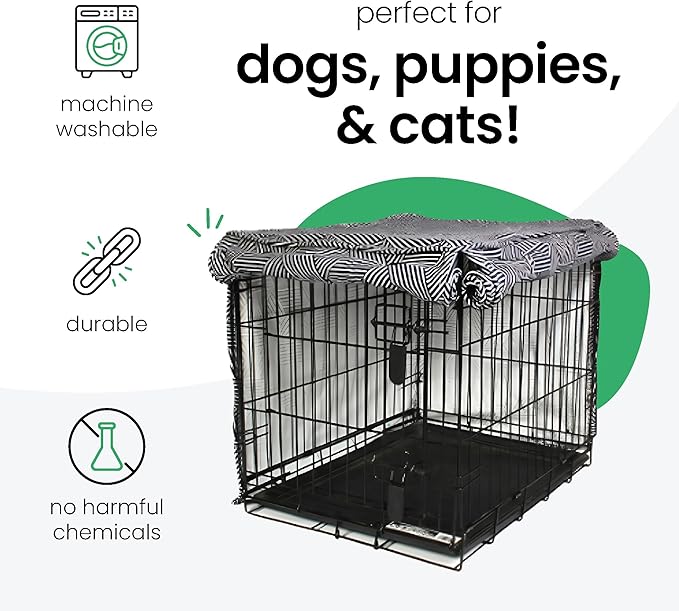 Molly Mutt Rough Gem Dog Crate Cover, 100% Cotton Canvas Cover with 2 Roll-Up Panels, Ideal for Dog or Cat Crate, Durable, Washable, and Free of Harmful Chemicals, 36" x 24" x 27"