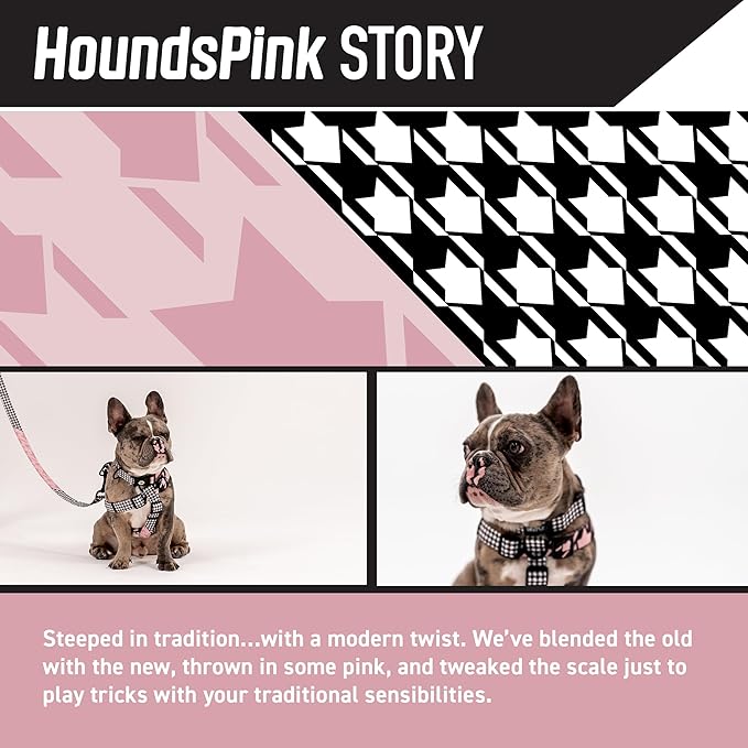 Wolfgang Heavy Duty Martingale Dog Collar with Quick Release Nylon Buckle for Walking & Training, HoundsPink Print, Large