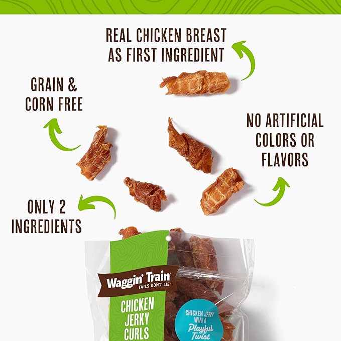 Waggin' Train Chicken Jerky Curls Limited Ingredient, High Protein, Grain Free Dog Jerky Treat - 16 oz. Pouch