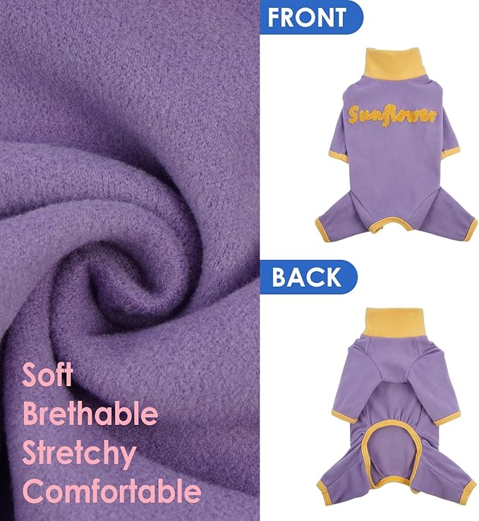 Sticky Hair Cat Clothes - Purple-S, Pajamas for Sphynx & Kitten, Anti-Shedding Cat Onesie to Reduce Pet Hair on Furniture,Long Sleeves Anti-Licking & Skin Disease Suit