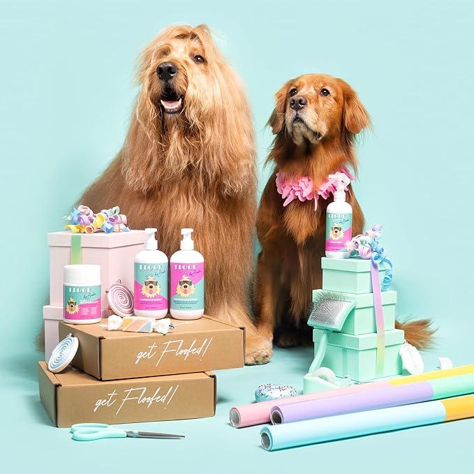 Floof by Brodie Floof Juice Dry Shampoo for Dogs - Hypoallergenic Conditioning Detangling - No Rinse Spray for Odor Control for Smelly Dogs, Waterless - Made in USA (10oz)