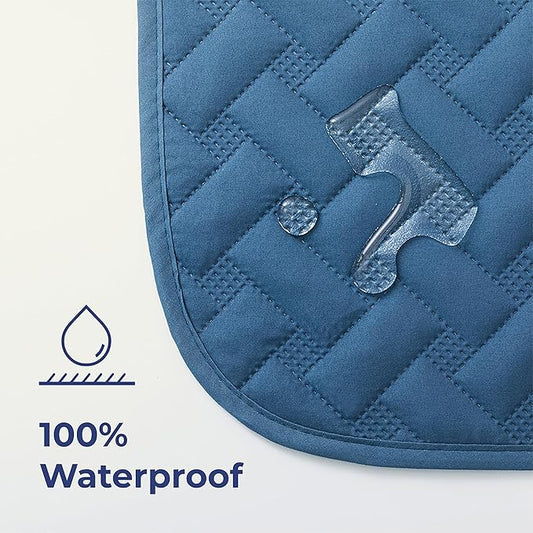 gogobunny 100% Double Sided Waterproof Dog Blanket Soft Pet Bed Cover Reversible Protect Furniture Couch Sofa Car for Puppy Cat Kids (Dark Blue/Light Blue, 68x82 Inch (Pack of 1))