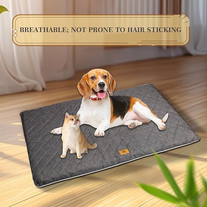 All-Season Dog Bed, Soft & Comfortable Dog Kennel Pad for Crate Durable Mat for Dogs & Cats,Ideal for Crate, Kennel(Black, XX-Large)