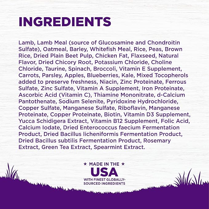 Wellness Complete Health Dry Dog Food with Grains, Natural Ingredients, Made in USA with Real Meat, All Breeds, For Adult Dogs (Lamb & Barley, 5-Pound Bag)