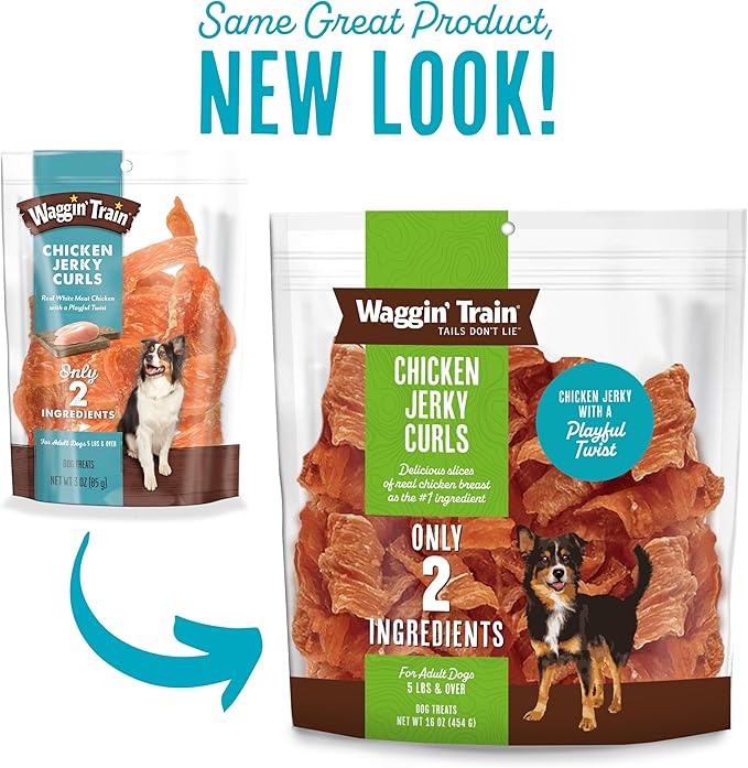 Waggin' Train Chicken Jerky Curls Limited Ingredient, High Protein, Grain Free Dog Jerky Treat - 16 oz. Pouch