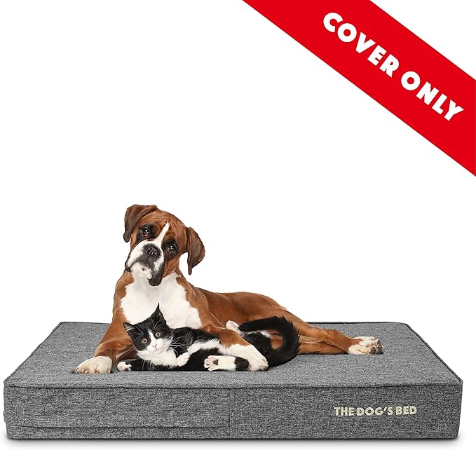 The Dog's Bed Replacement Outer Cover ONLY (Outer Cover ONLY - NO Bed, NO Waterproof Inner) for The Dog's Bed, Washable Poly-Linen Fabric, Extra Large 6 Inches (Grey)