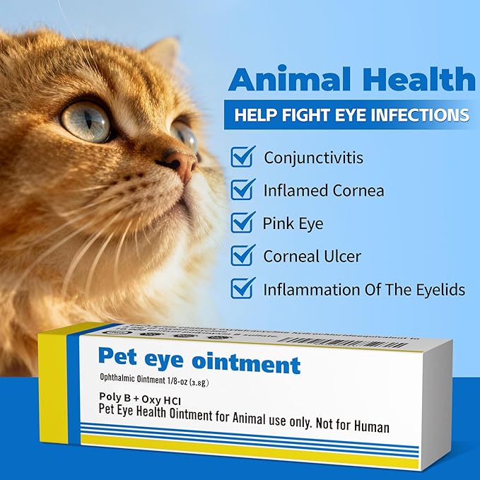 Pet Eye Care Cream for Cats, Dogs, Horses & Bird – Lubricates & Helps Clear Discharge – Triple Pack (3 × 3.5 g)