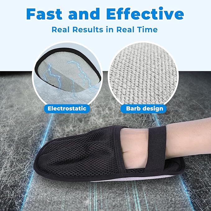 GRENTY Magic Brush Pet Hair Remover (1 Pcs), Upgraded Five-Finger Electrostatic Pet Hair Removal Gloves, Dogs & Cats Pet Hair Removal Tools for Clothing, Carpet, Sofa Gaps, Car Seat