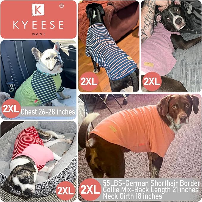 KYEESE 3Pack Dog Sweater Pets Clothes with Sleeves Pullover Dogs Sweatshirt Comfy Pets Sweaters Soft Dog Sweaters for Medium Dogs Girl Stretchy Pet Coat Lightweight Pet Fleece Sweater for Cold Weather