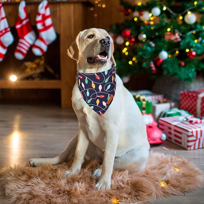 ADOGGYGO Christmas Dog Bandana, Snowman Xmas Pet Scarf, Premium Durable Fabric, Christmas Bandanas for Extra Large Dogs Pets (X-Large)