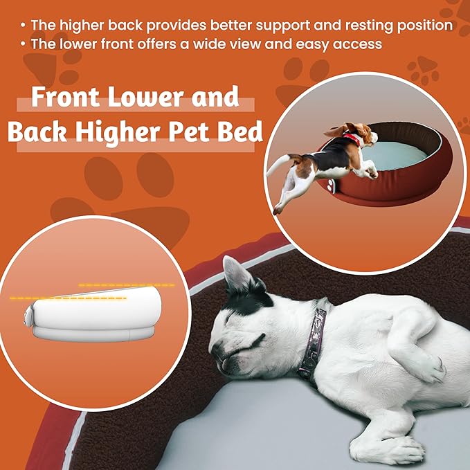 Round Orthopedic Dog Bed, Medium Pet Bed with Supportive Foam, Soft and Cozy Cushion for Anxiety Relief, Removable & Washable Cover, Comfortable Sofa-Style Bed for Dogs and Cats
