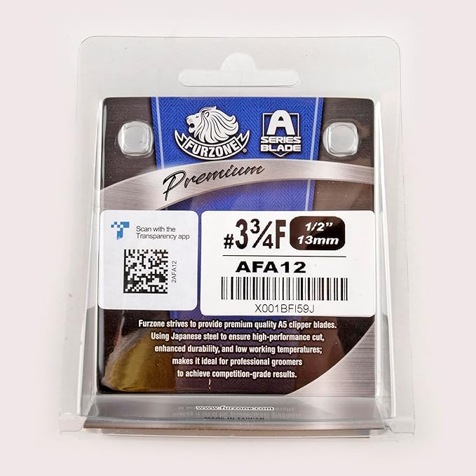 FURZONE Detachable Blade - Size 3 3/4F Blade 1/2", Made of Extra Durable Japanese Steel, Compatible with Most Andis, Oster, Wahl A5 Clippers