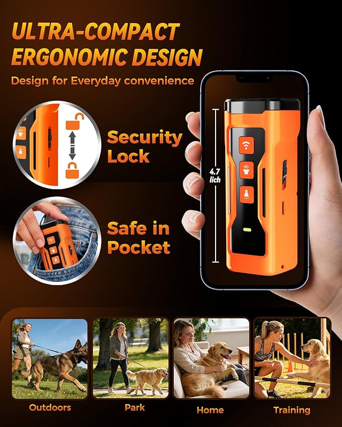 Anti Barking Device for Dogs, 3X Ultrasonic Dog Bark Deterrent Devices, 33 FT Range Barks No More Indoors Neighbor Outdoors Safe & Humane Compact Box Bark Control for Dog Training Behavior Correct