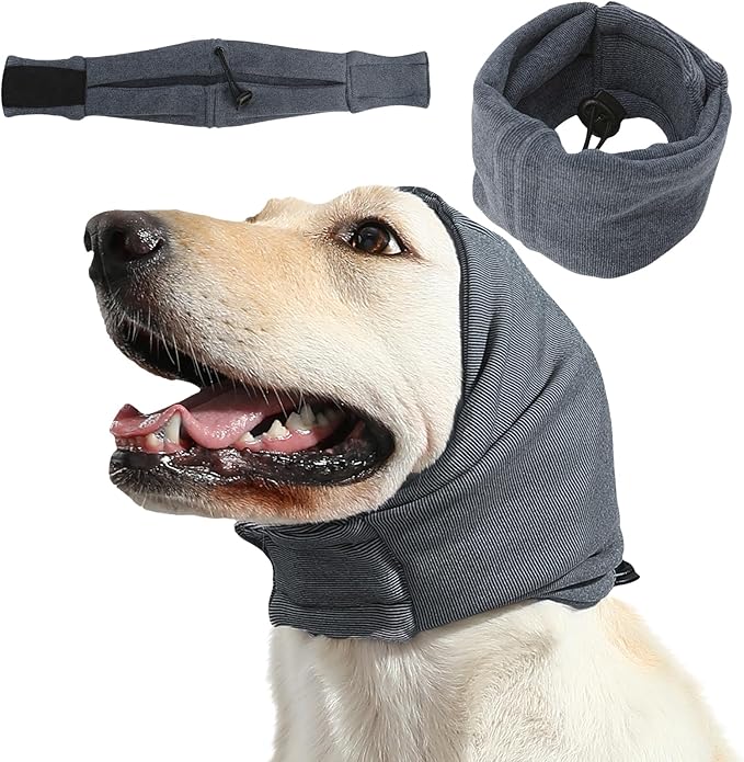 Dog Reducing Noise Hoodies - Dog Ear Covers for Bath, Thunderstorms & Anxiety Relief - Warm Windproof Ear Cover Hat