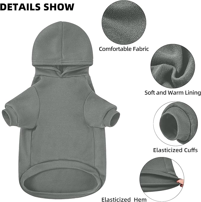 GreenJoy Dog Sweater Dog Hoodie Cold Weather Coat Hooded Sweatshirt for Puppies,Cats, Small Medium Large Dogs (Grey(It's My Birthday), X-Small)