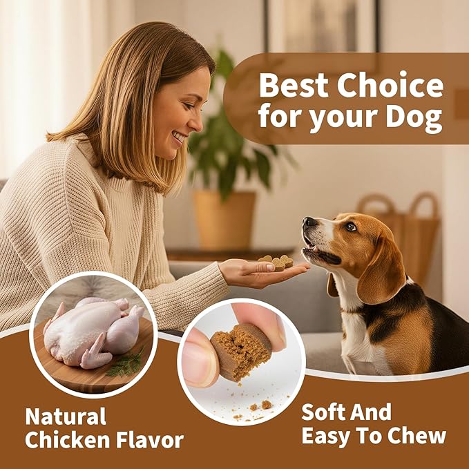 Anal Gland Chews for Dogs Treats with Pumpkin, Fiber & Probiotics - Supports Scooting, Stool Quality & Gut Digestive Health - Chicken Flavor, 90 Count