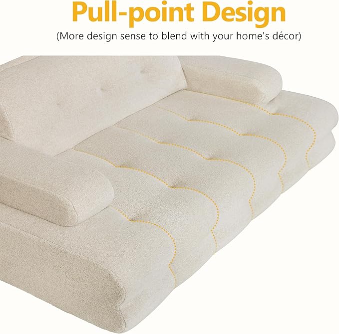 Lovupet Dog Sofa Bed for Medium Breed, Dog Couch Sleeping Bed with Anti-Slip Bottom, PS579 (White)