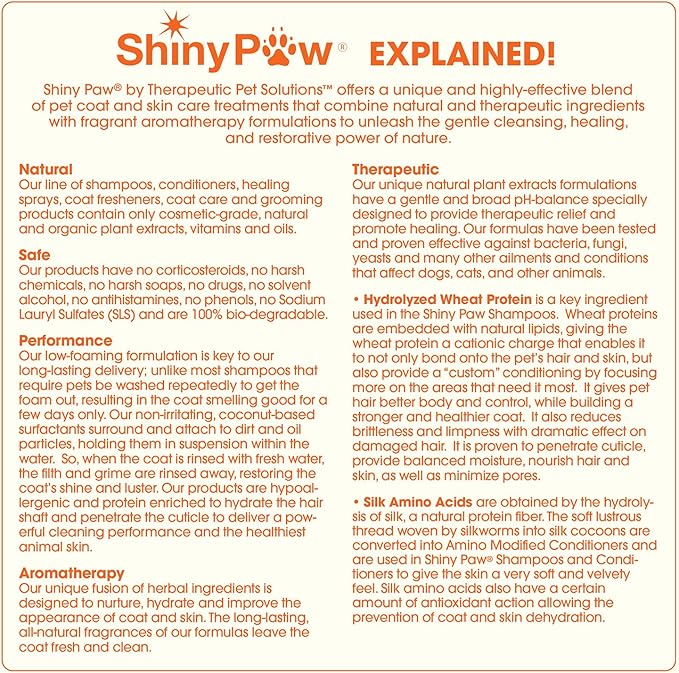 Jasmine & Honey Spa Body Wash for Dogs by Shiny Paw 16 oz | Dog Itchy Skin Relief & Aging Coat | Hypoallergenic Dog Shampoo for Smelly Dogs | Made in USA