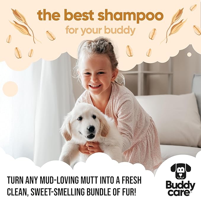 Oatmeal Dog Shampoo for Smelly Dogs (16.90oz) - Hypoallergenic & Itch Relief Formula, Gentle on Sensitive Skin, Includes Dog Shampoo and Conditioner - Essential Dog Grooming Supplies