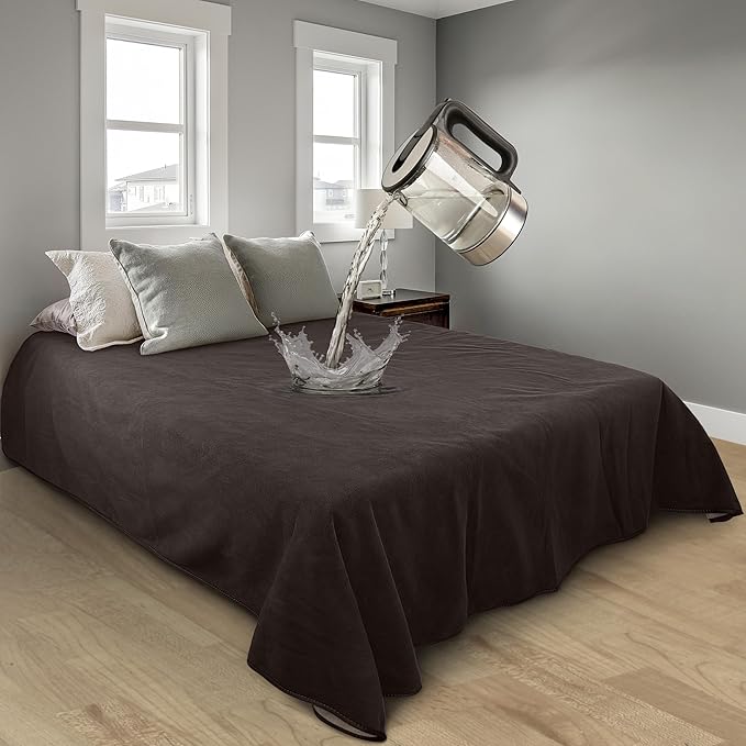 Catalonia Waterproof Blanket for Bed Intimacy, Reversible Fleece Bed Sofa Cover, Washable Liquid Proof Furniture Protector