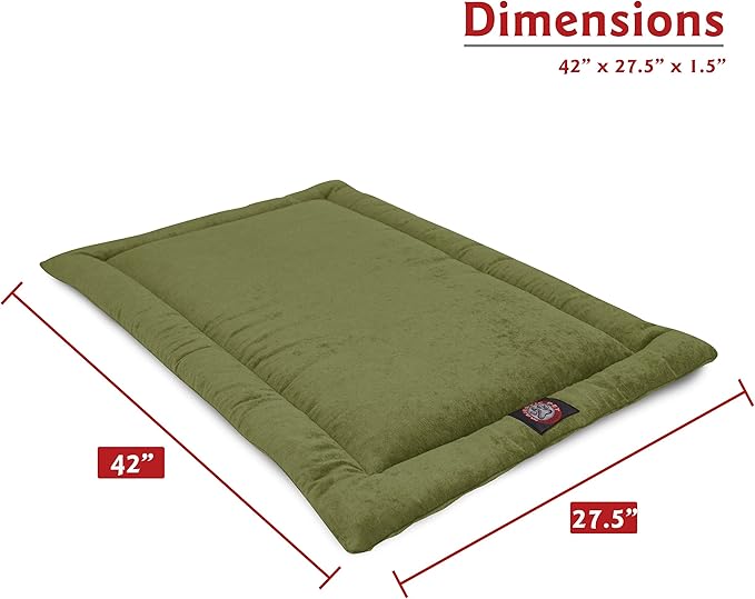Majestic Pet Orthopedic Memory Foam Dog Crate Mat - Plush Pet Bed Pad for Crates & Kennels | USA Crafted | 42"x26" Villa Fern