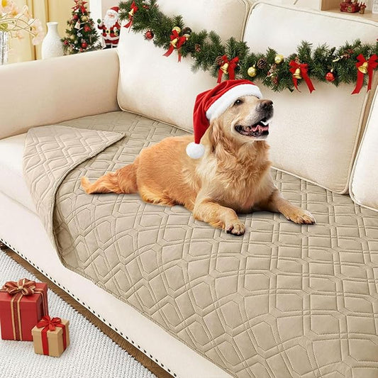 hyha Waterproof Dog Bed Blanket, Soft Pet Blankets, Waterproof Couch Cover for Dogs, Reversible Sofa Covers Washable for Furniture (30x70 Inch, Taupe/Taupe)