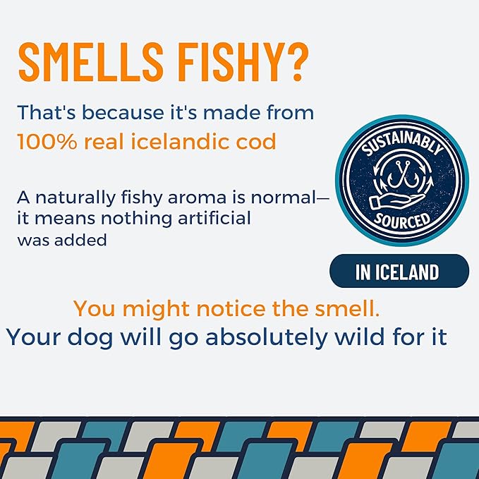 Momentum Carnivore Nutrition Cod Fingers Dog Treats – Single Ingredient Icelandic Cod Skin – Natural Dental Support, High-Protein Fish Chews– Healthy Dog & Cat Treats – 4 oz Bag