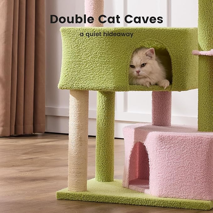 Gardner Pet 41" Tall Cat Tree for Medium-Large Cats, Heavy Duty Cat Tower with 2.8in Posts & Washable Top Perches, Space-Saving Cat Furniture for Apartments, Easy to Assembly
