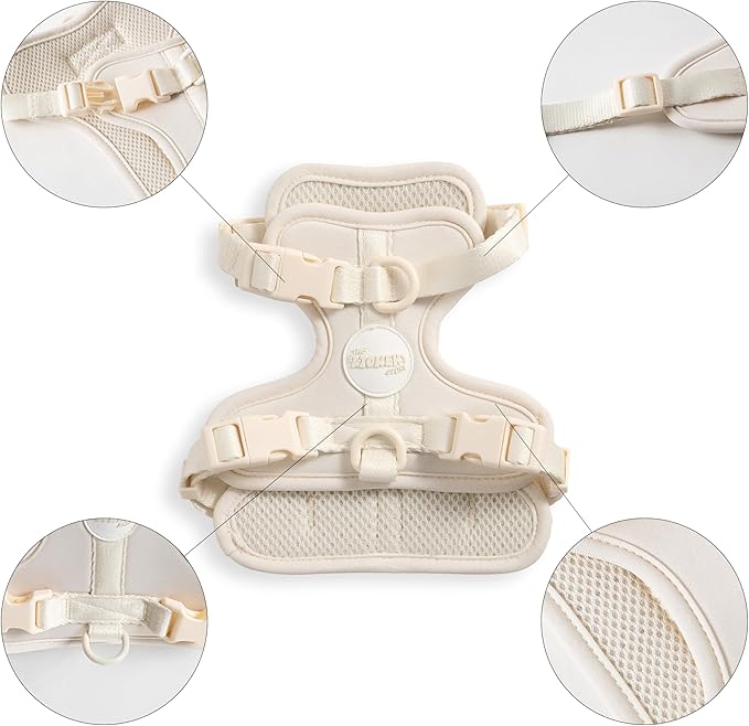 HNS1000L Arlo Extra Small Adjustable Soft Padded No Pull Pet Harness with 3 Buckles and 3 Leash Clips, Bailey