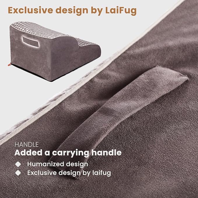 Laifug Curved Dog Stairs for Small Dogs, 4-Step Pet Stairs for High Beds and Couch, Non-Slip Balanced Dog Indoor Step with High Density Foam, Houndstooth Double Layer Dog Staircase