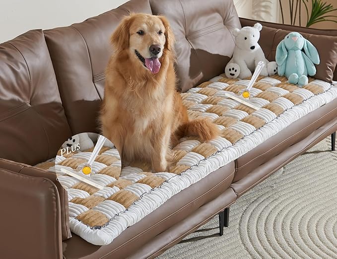 Couch Cushion Cover for dogs Sofa Cover Washable Pet Love Seat Couch Covers for Sofa Slipcover Couch Protector Blanket for Dog Sofa Cushion Covers for Pet Washable Pad Light Brown 70x210cm/27.6x82.7in