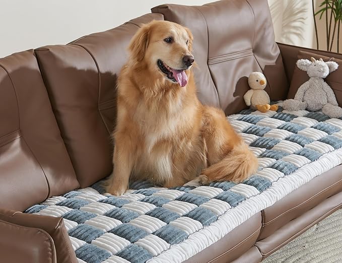 Couch Cushion Cover for dogs Sofa Cover Washable Pet Love Seat Couch Covers for Sofa Slipcovers Couch Protector Blanket for Dog Sofa Cushion Covers for Pet Washable Pad Blue Grey 70x180cm/27.6x70.9in